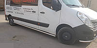 Пороги боковые (подножки-трубы) Renault Master 2010+ длинная база (Ø60)