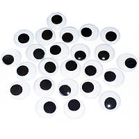 Очі для іграшок рухомі, Ø 6 мм, чорно-білі, 5 г