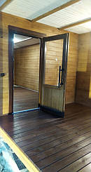 Дом деревянный из профилированного бруса 3х8 м, 3х3 м - открытая зона, 3х 5 м закрытая 7