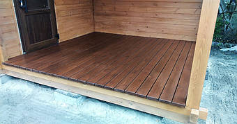 Дом деревянный из профилированного бруса 3х8 м, 3х3 м - открытая зона, 3х 5 м закрытая 10