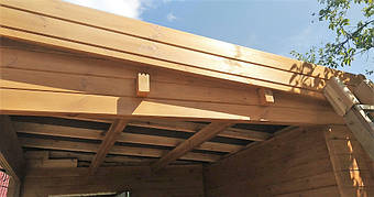 Дом деревянный из профилированного бруса 3х8 м, 3х3 м - открытая зона, 3х 5 м закрытая 13