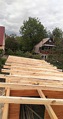 Дом деревянный из профилированного бруса 3х8 м, 3х3 м - открытая зона, 3х 5 м закрытая 16