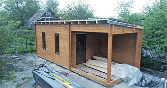Дом деревянный из профилированного бруса 3х8 м, 3х3 м - открытая зона, 3х 5 м закрытая 22