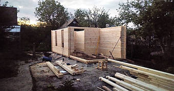 Дом деревянный из профилированного бруса 3х8 м, 3х3 м - открытая зона, 3х 5 м закрытая 27