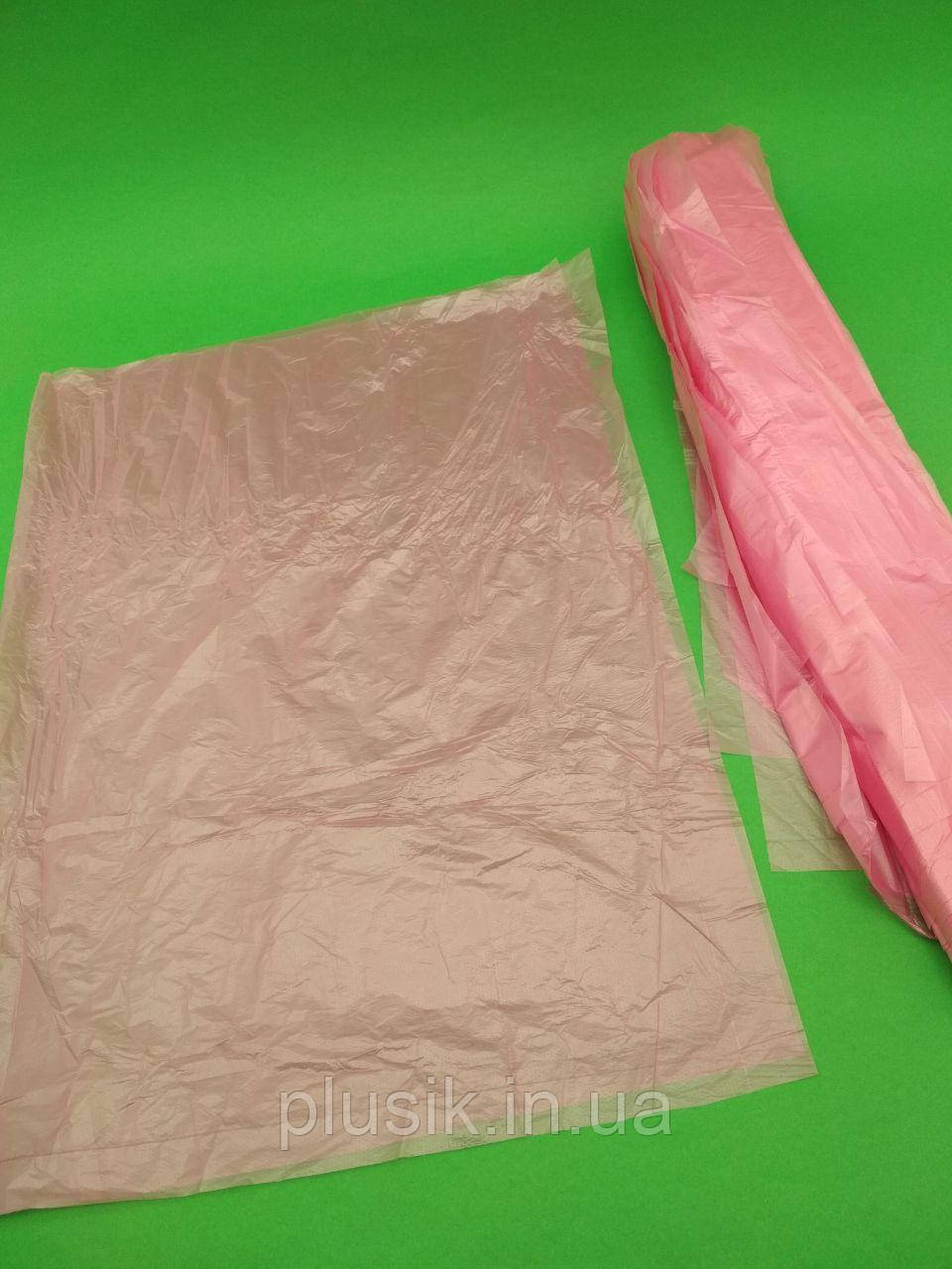 Мішок поліетиленовий — вкладиш р 70 см х 50 см рожевий "HD" (12 мк) (50 шт.)