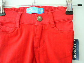 Джинси (штанці) для дівчинки 2 роки Old Navy (червоні) skinny, фото 3