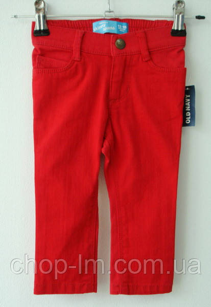 Джинси (штанці) для дівчинки 2 роки Old Navy (червоні) skinny