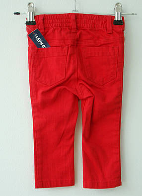 Джинси (штанці) для дівчинки 2 роки Old Navy (червоні) skinny, фото 4