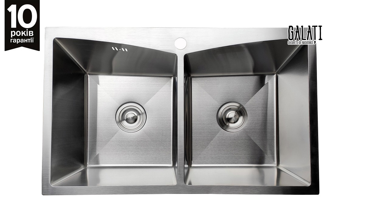 Подвійна кухонна мийка Galaţi Arta U-730DX 7848, фото 1