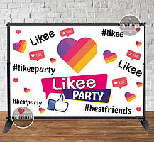 Банер 3х2м "Лайки" Фотозона (вініловий) на День народження -