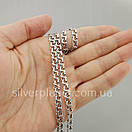 Срібний ланцюжок Бісмарк. Чоловічий цепочка срібло 925. Ширина 5 мм 55 см, фото 3