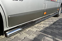 Пороги боковые (подножки-трубы с накладками) Renault Trafic 2014+ длинная база (Ø60)