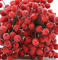 Калина в сахаре декоративна двусторонняя красная 1,2 см пучок