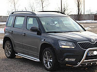 Пороги боковые (подножки-площадка) Skoda Yeti 2009+ (Ø42)