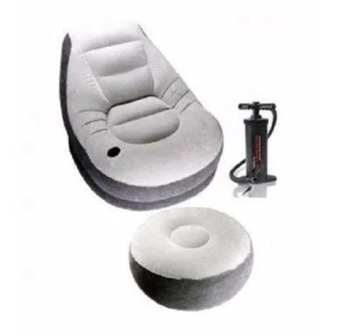 Надувний диван AIR SOFA | Надувне крісло велюрове з пуфом