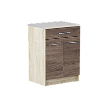 Кухонний модуль зі стільницею Еко Низ ящик 600 Комбі Дуб сонома Трюфель 60х46х85 см