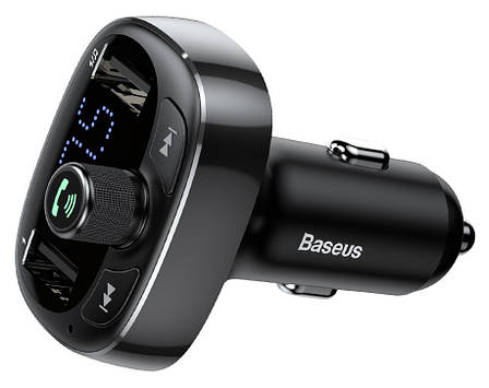FM-трансмітер (модулятор) в машину Baseus T-typed MP3 Charger Bluetooth Чорний (CCALL-TM01), фото 1