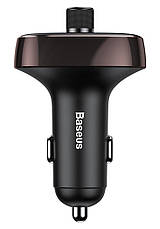 FM-трансмітер (модулятор) в машину Baseus T-typed MP3 Charger Bluetooth Dark Coffee (CCALL-TM12), фото 4