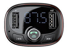 FM-трансмітер (модулятор) в машину Baseus T-typed MP3 Charger Bluetooth Dark Coffee (CCALL-TM12), фото 5