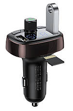 FM-трансмітер (модулятор) в машину Baseus T-typed MP3 Charger Bluetooth Dark Coffee (CCALL-TM12), фото 6