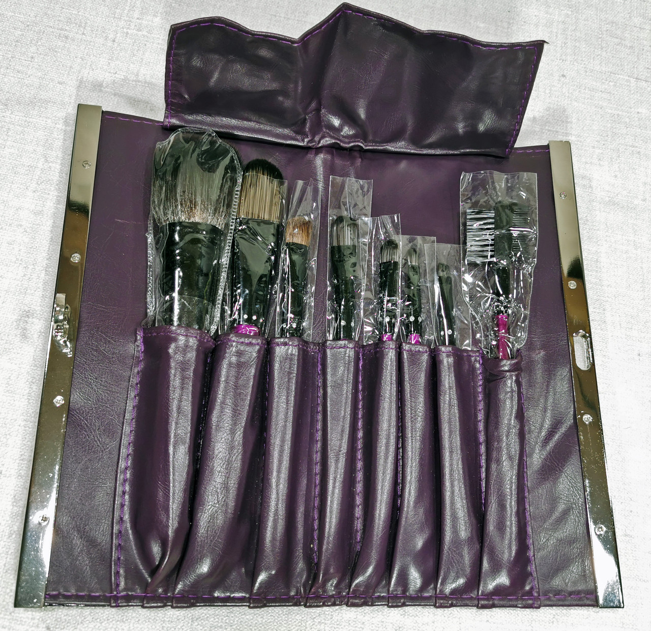 РАСПРОДАЖА!!! Набор кистей для макияжа в кошельке 8 (Фиолетовый) - фото 5 - id-p926647980