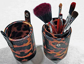 Набір кистей для макіяжу Look Like в тубусі леопардові