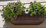 Вазон вуличний ф 350 мм, садово - парковий пластиковий для квітів (Термочаша - подвійні стінки) будь-який колір, фото 9