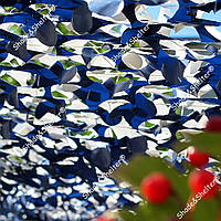 Маскировочная сетка тент продуваемый Shade&Shelter® серия Pro Double Sided, белый+синий, масксеть 3*6м
