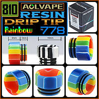 №778 AOLVAPE Resin Drip Tip 810 Rainbow color. Дрип тип из смолы.