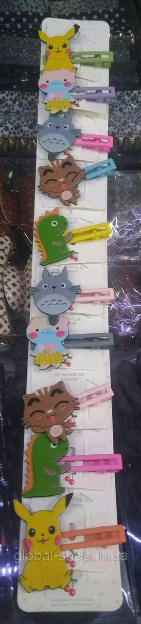 ЗАКОЛКА-ЗАЖИМ ДЛЯ ВОЛОССЯ покемони герої, щопікачу комплект 10 шт.