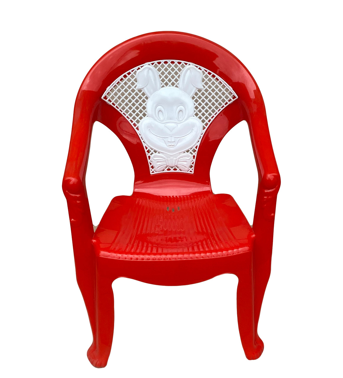 Стул детский пластиковый со вставкой "Кролик", пластик, №1 КРАСНЫЙ ...