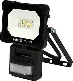 Світлодіодний прожектор | з датчиком руху | SMD LED 10W 900LM YATO YT-81826