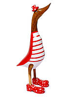 Статуэтка утка деревянная в красных ботинках высота 25см