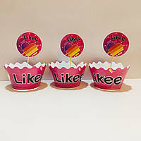 Набір для капкейків Лайки топери і накладки на кошики (10+10)(Картон)- малотиражні