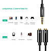 Спліттер Ugreen перехідник-розгалужувач 3.5 mm AM to 3.5 mm 2 AF Black (AV141), фото 6