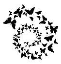 Інтер'єрна наклейка на стіну Вихор метеликів (махаон, спіраль, металіки), фото 3