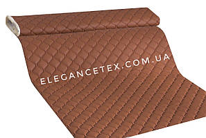 Прошитий шкірозамінник для автомобілів дубльований поролоном і Флізліном. «Ромб».Турецького виробництва.