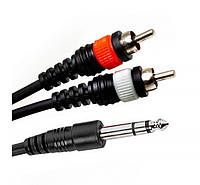 Готовый аудио кабель Jack 6.3 stereo 2xRCA BIG YC003 10м