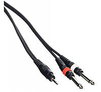 Готовый аудио кабель Jack 3.5 stereo 2xJack 6.3 mono BIG YC005 1.5м