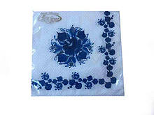 Серветка декор (ЗЗхЗЗ, 20шт) La Fleur Блакитний квітка (104) (1 пач.)