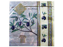 Дизайнерська серветка (ЗЗхЗЗ, 20шт) Luxy Грецька оливка (607) (1 пач.)