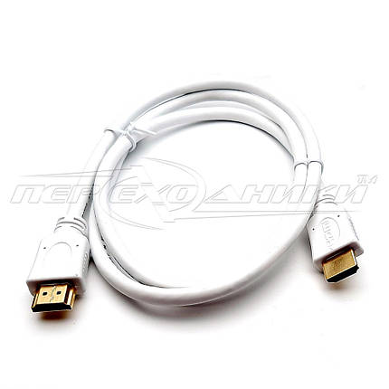 Кабель HDMI v1.4 High Speed, білий (добру якість), 1 м, фото 3