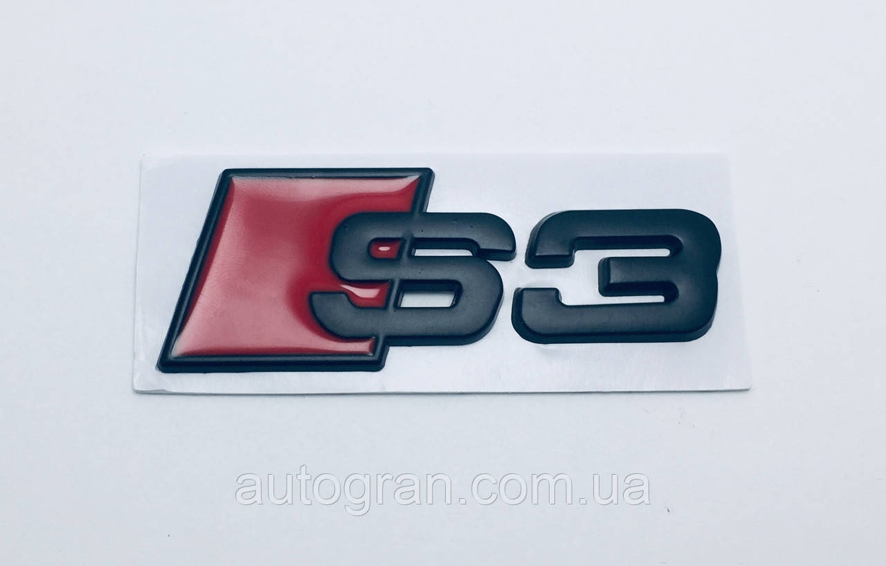 Емблема на кузов Audi S3 чорна