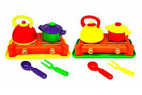 Набор игрушечной посуды с плитой Юника 6 предметов 0408