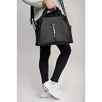 Стильная черная женская сумка кросс боди с двумя ручками и длинным ремешком через плечо