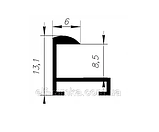 Рамка 10x15 з алюмінію - Червона 6 мм - з склом, фото 3