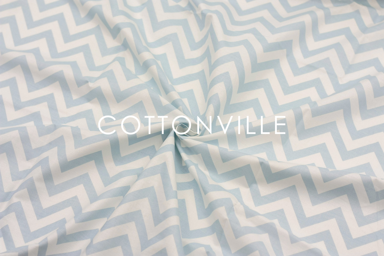 Ранфорс 240 см Зигзаги дрібні блакитні, фото 1