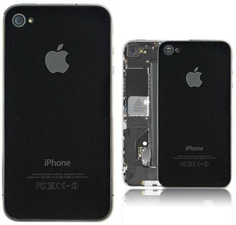 Задня кришка корпусу Apple iPhone 4 зі склом камери Black