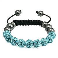 Браслет жіночий Shamballa, блакитний