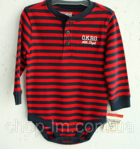 Бодик (вафельний) від OshKosh (червоно-синя смуга)